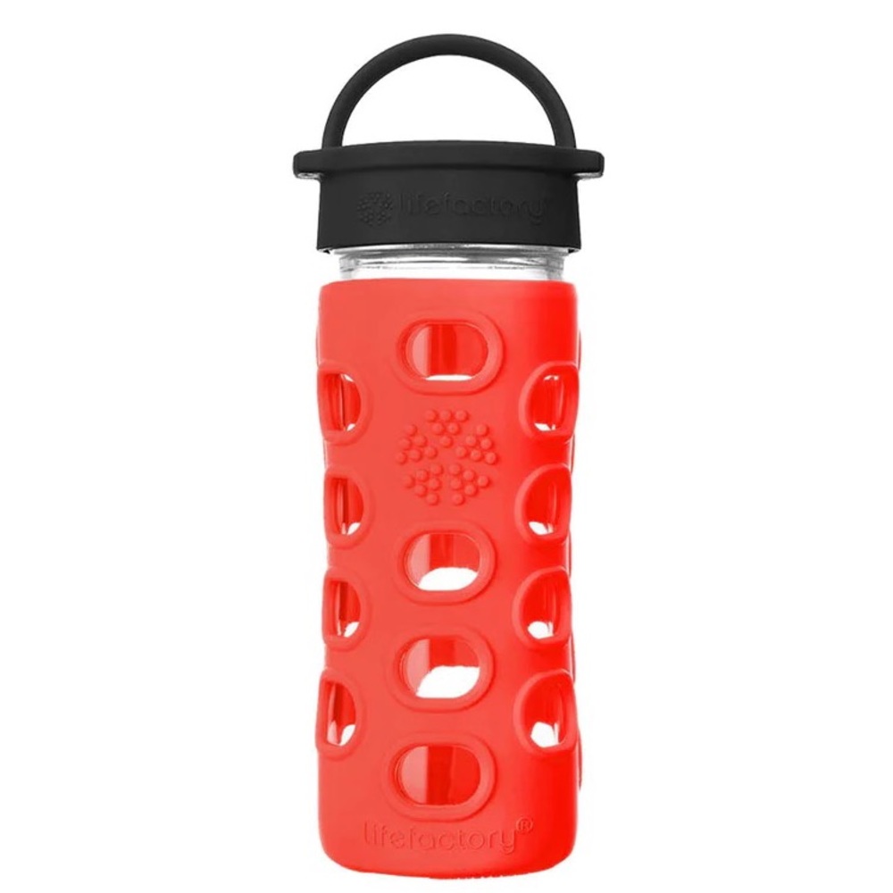 12 ounce Glass Water Bottle with Silicone Sleeve And Classic Cap